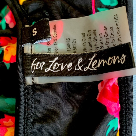 For love & lemons Rose Water Floral Print Bikini Bandeau Tops Size S - Picture 11 of 11